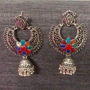 Oxidized silver earrings